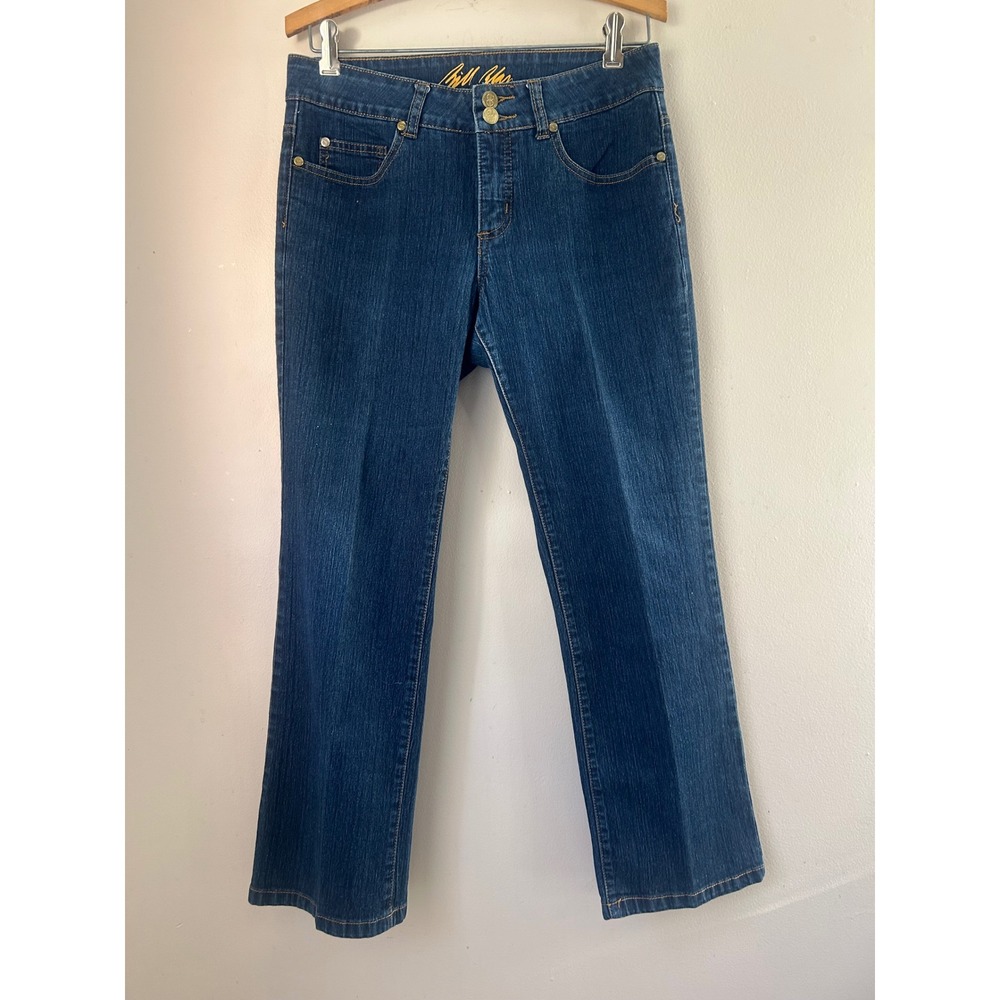 Bill Blass Women Stretch Blue Denim Embellished  Jeans Size‎ 6P Western Classic